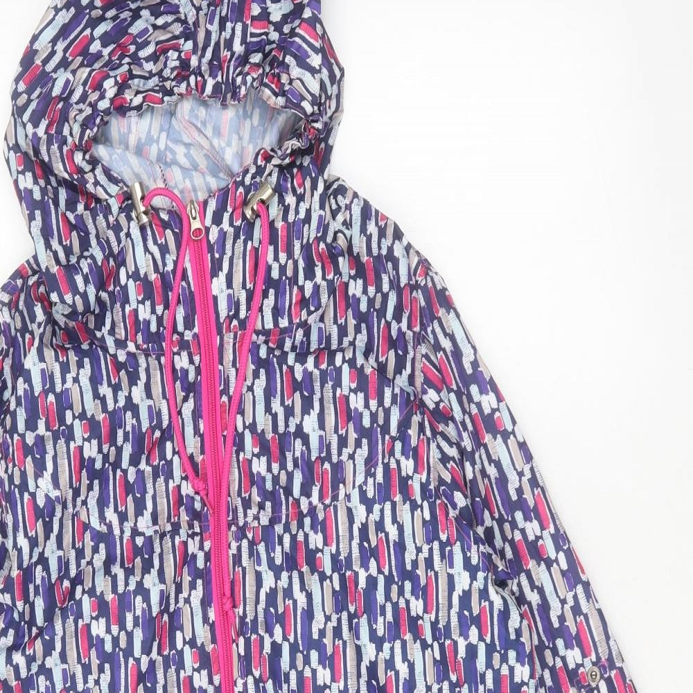 Denim & Co. Womens Multicoloured Geometric Jacket Size S Zip