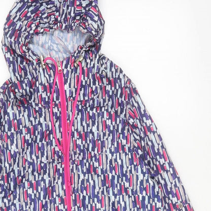 Denim & Co. Womens Multicoloured Geometric Jacket Size S Zip