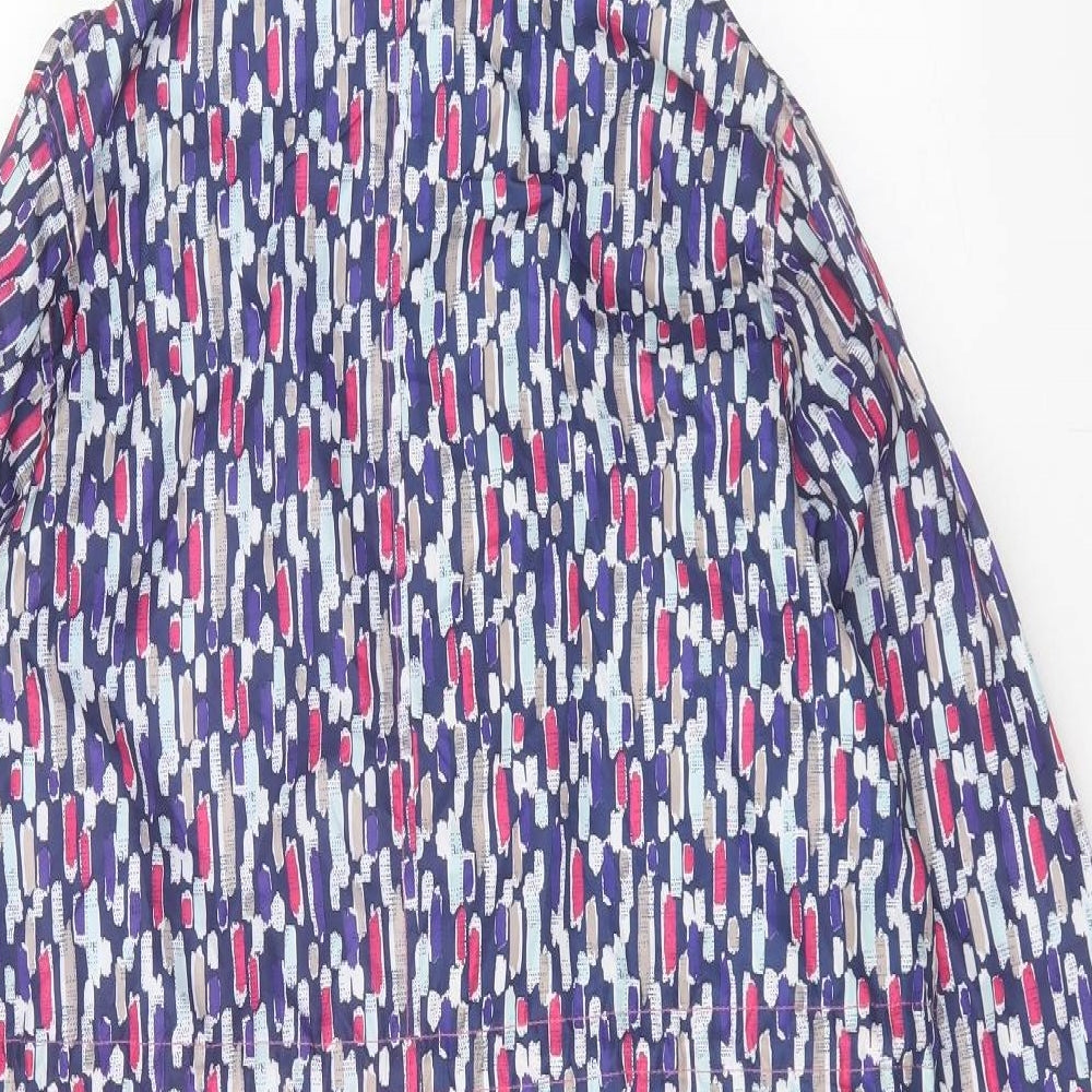 Denim & Co. Womens Multicoloured Geometric Jacket Size S Zip