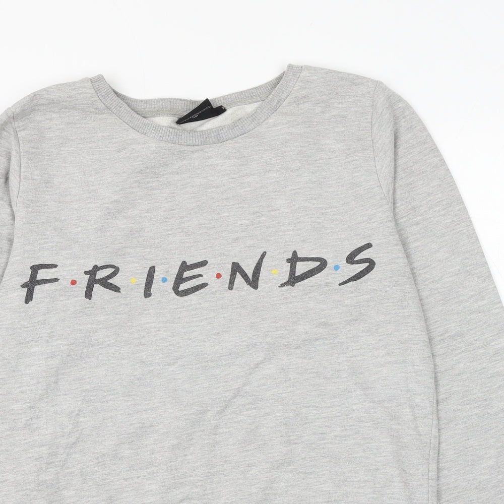 Primark Womens Grey Polyester Pullover Sweatshirt Size 6 Pullover - Friends