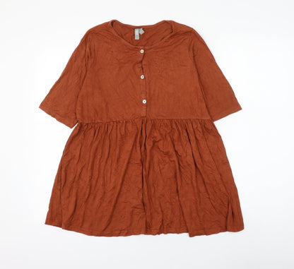 Womens UK Size 8 ASOS Brown Basic Blouse