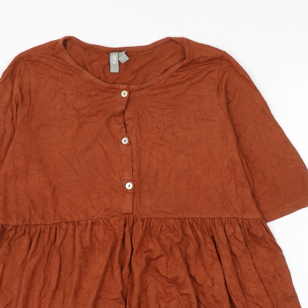 Womens UK Size 8 ASOS Brown Basic Blouse