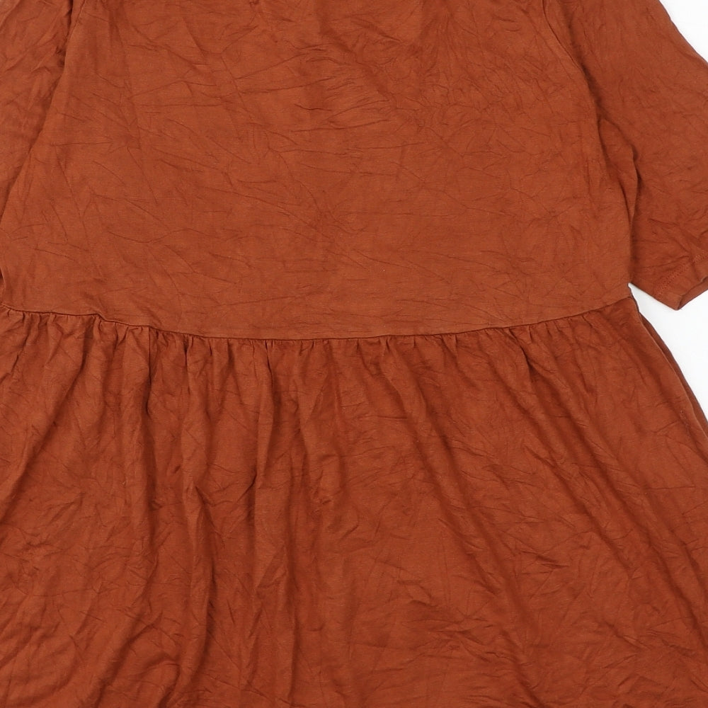 Womens UK Size 8 ASOS Brown Basic Blouse