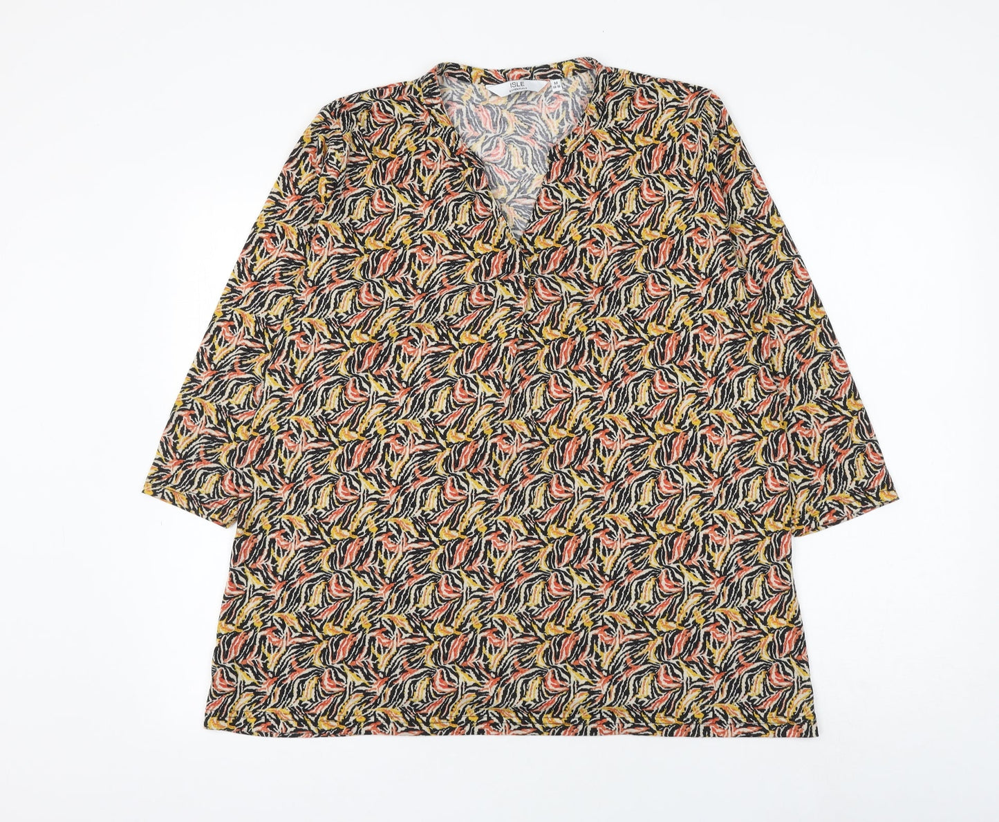 EWM Womens Geometric Polyester Basic Blouse Size 14 V-Neck - Size 14-16