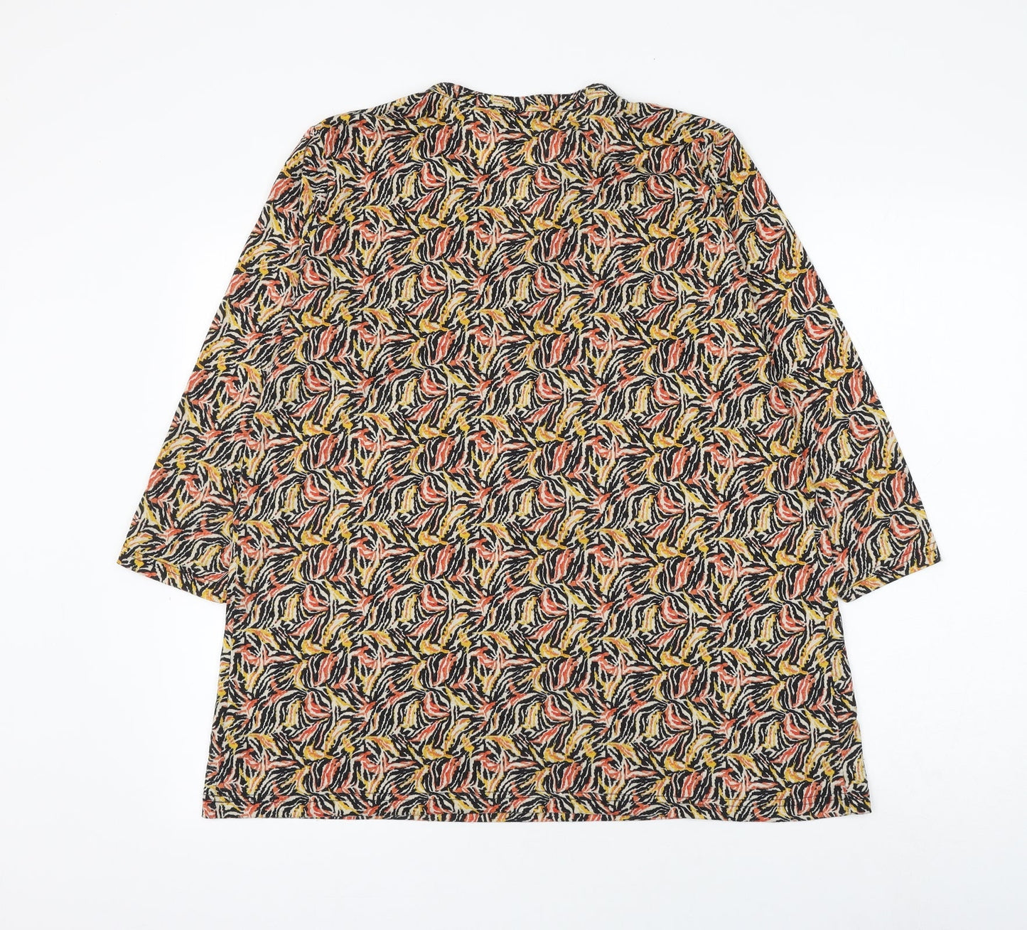 EWM Womens Geometric Polyester Basic Blouse Size 14 V-Neck - Size 14-16