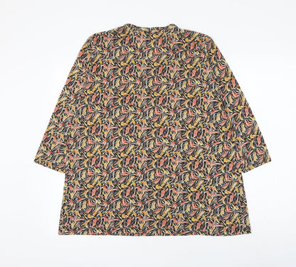 EWM Womens Geometric Polyester Basic Blouse Size 14 V-Neck - Size 14-16