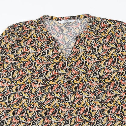 EWM Womens Geometric Polyester Basic Blouse Size 14 V-Neck - Size 14-16