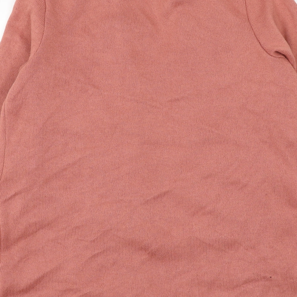 Lands' End Womens Pink V-Neck Polyester Cardigan Jumper Size XS