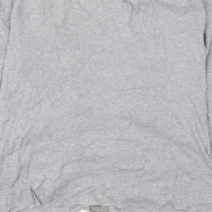 Marks and Spencer Womens Grey Cotton Basic Blouse Size 14 V-Neck