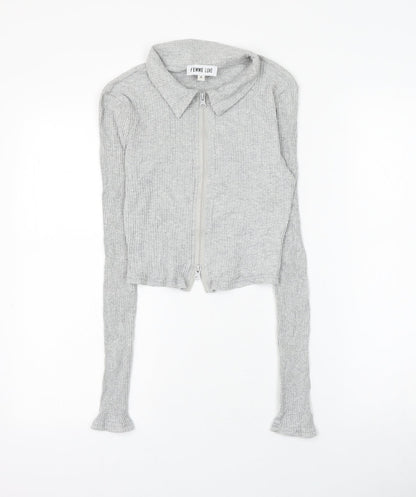 Womens UK Size 8 Femme Luxe Grey Basic Blouse