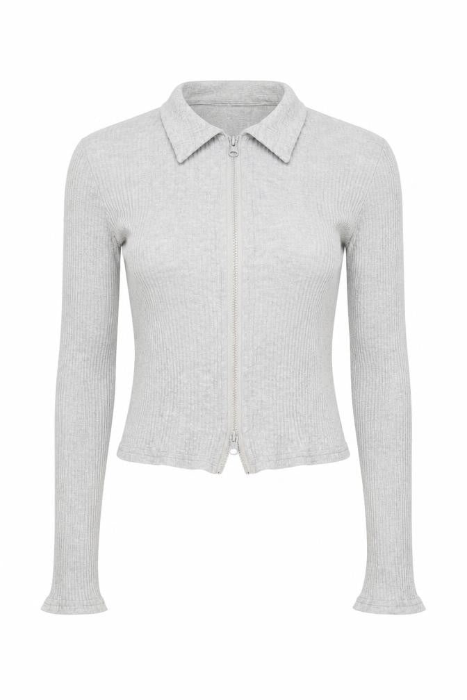 Womens UK Size 8 Femme Luxe Grey Basic Blouse