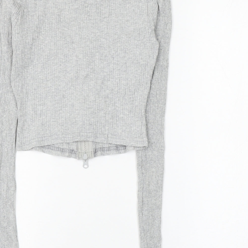 Womens UK Size 8 Femme Luxe Grey Basic Blouse