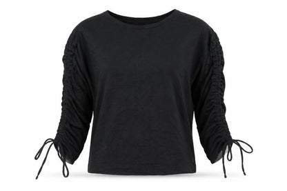 Womens UK Size S Mango Black Basic T-Shirt