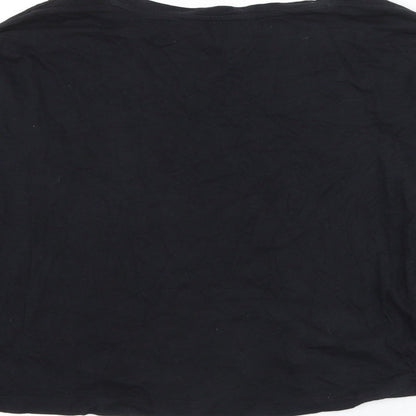 Womens UK Size S Mango Black Basic T-Shirt
