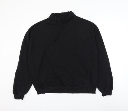 Topshop Womens Black Cotton Pullover Sweatshirt Size 10 Pullover