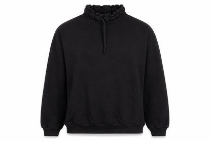 Topshop Womens Black Cotton Pullover Sweatshirt Size 10 Pullover