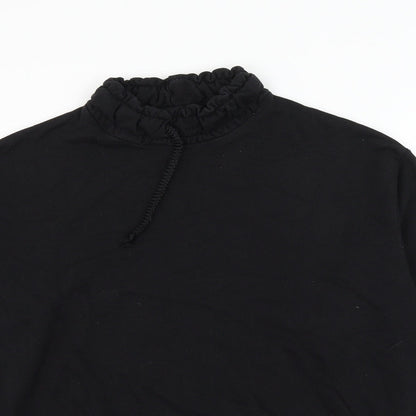 Topshop Womens Black Cotton Pullover Sweatshirt Size 10 Pullover