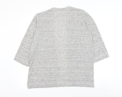 George Womens Grey V-Neck Polyester Cardigan Jumper Size 16