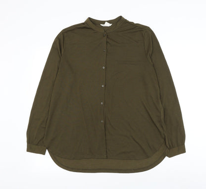 Womens UK Size M H&M Green Basic Button-Up