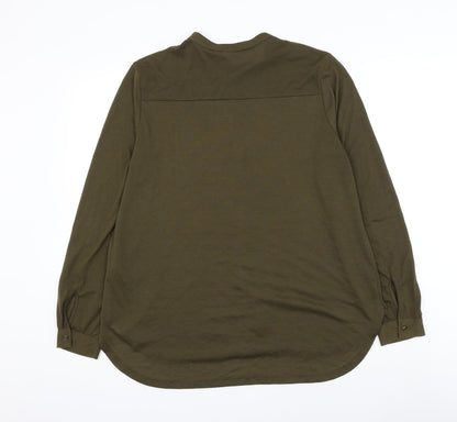 Womens UK Size M H&M Green Basic Button-Up