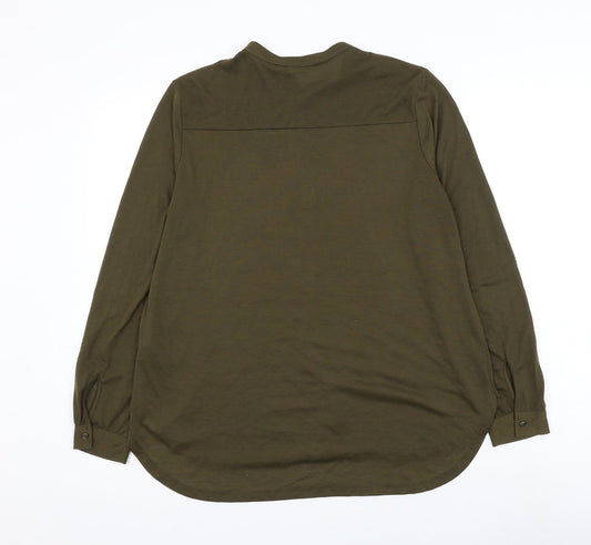Womens UK Size M H&M Green Basic Button-Up