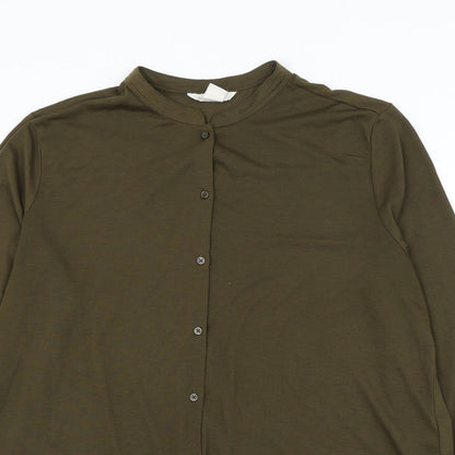Womens UK Size M H&M Green Basic Button-Up