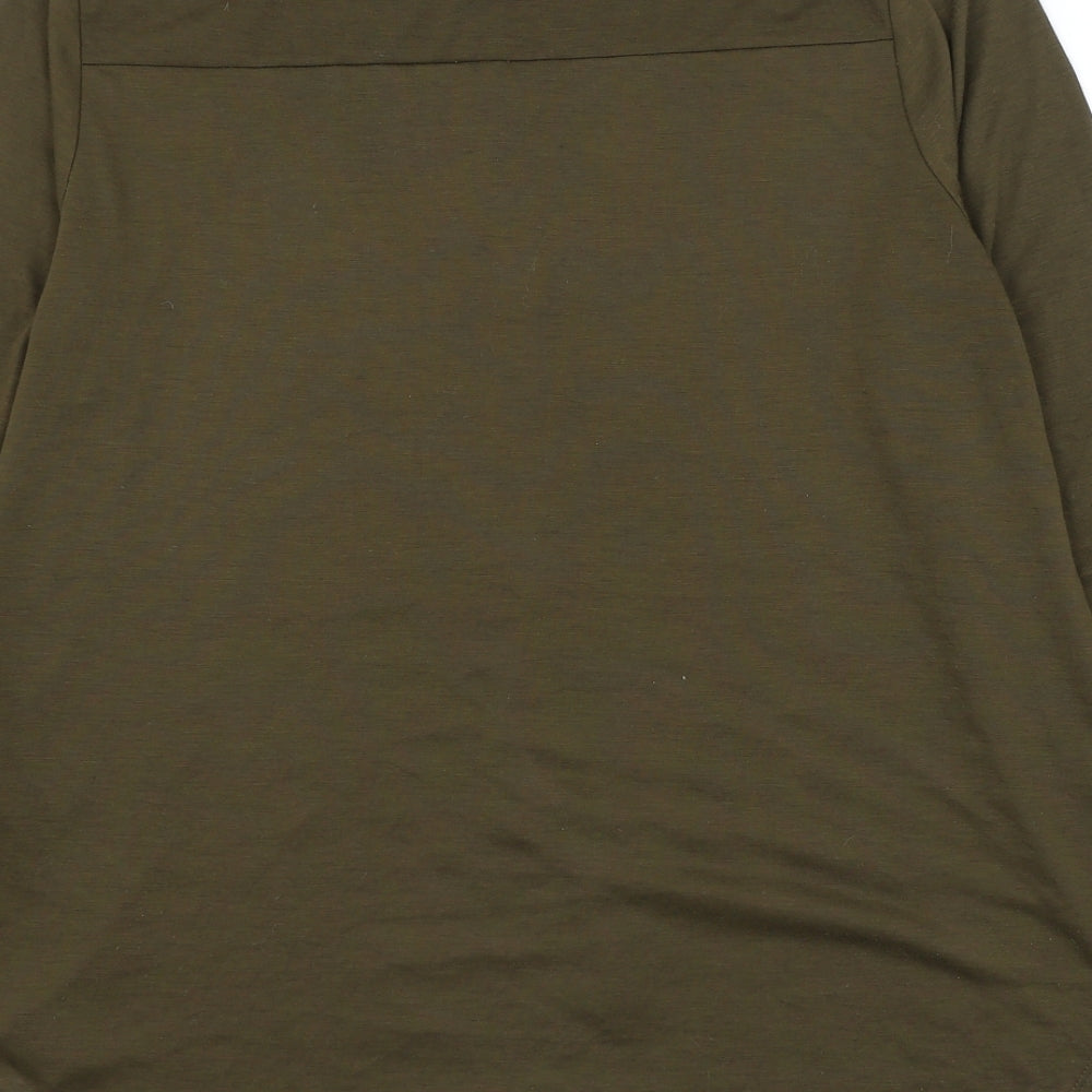 Womens UK Size M H&M Green Basic Button-Up