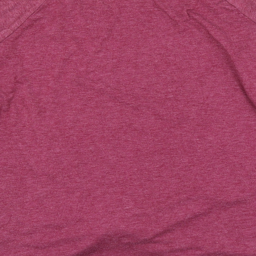 prew Womens Pink Polyester Basic Blouse Size L Boat Neck - Cold Shoulder Knot Front