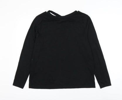 Womens UK Size M Rainbow Black Basic T-Shirt