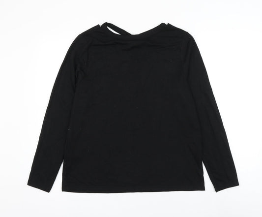 Womens UK Size M Rainbow Black Basic T-Shirt