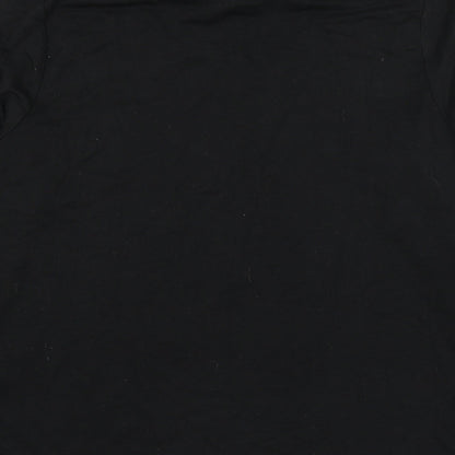 Womens UK Size M Rainbow Black Basic T-Shirt