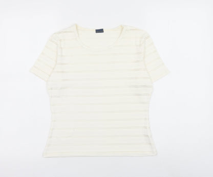 Womens UK Size 10 Debenhams White Basic T-Shirt