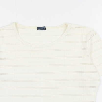 Womens UK Size 10 Debenhams White Basic T-Shirt