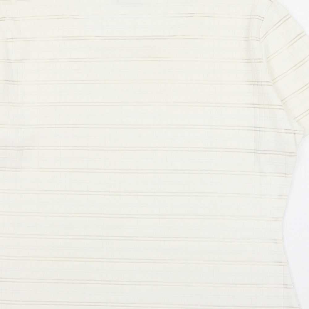 Womens UK Size 10 Debenhams White Basic T-Shirt