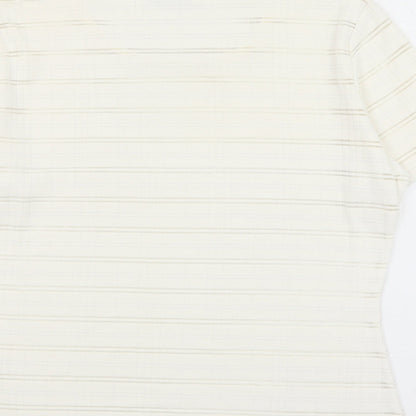 Womens UK Size 10 Debenhams White Basic T-Shirt