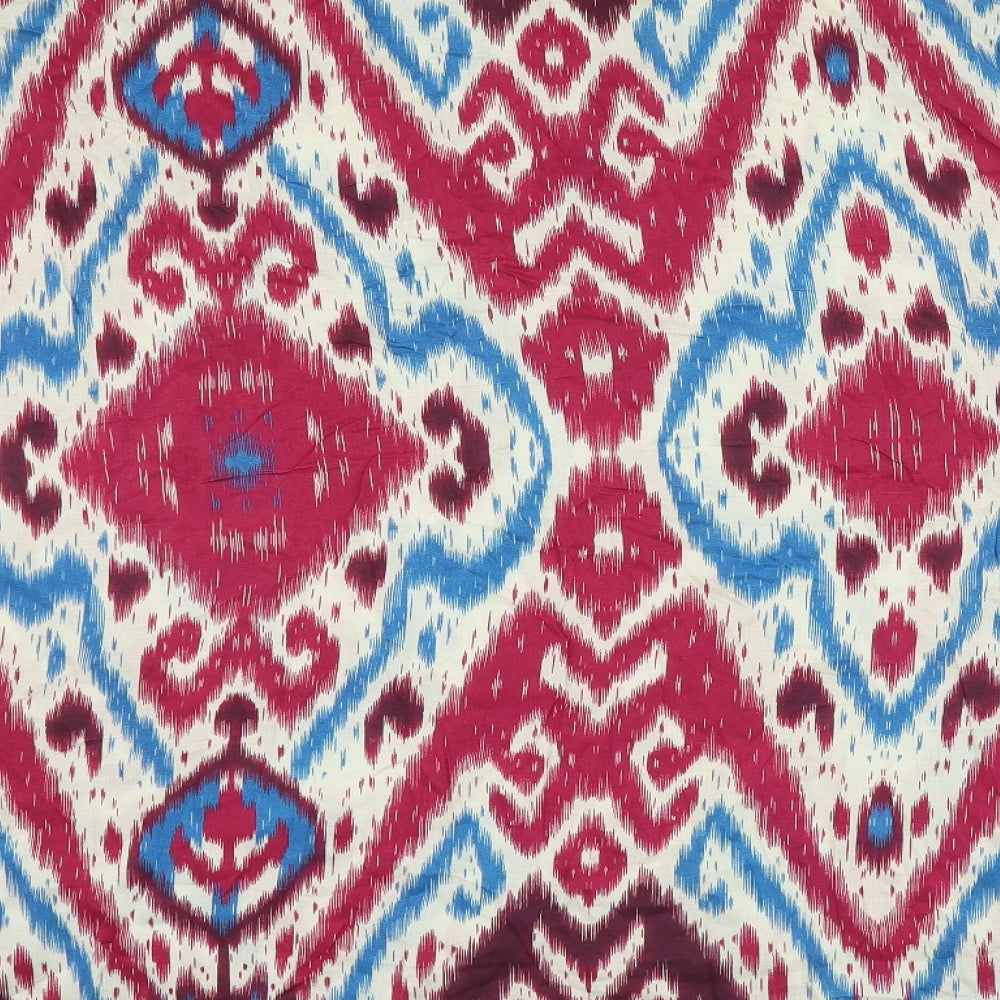 Sana Safinaz Womens Multicoloured Geometric Viscose Basic Blouse Size M V-Neck