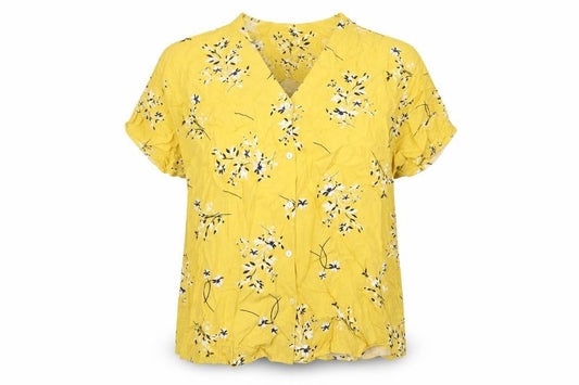 Womens UK Size 14 Autograph Yellow Basic Button-Up