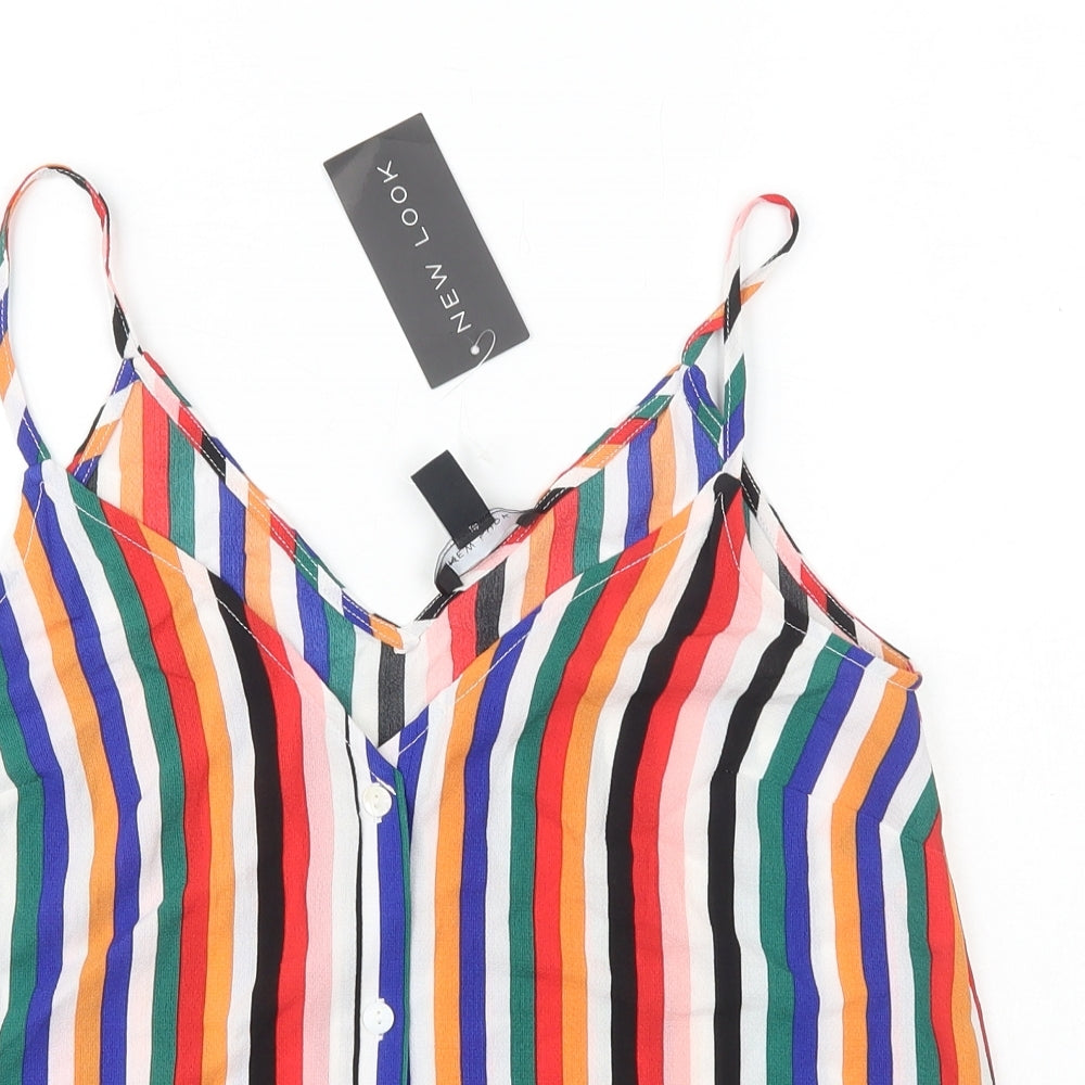 Womens UK Size 8 New Look Multicoloured Camisole Tank