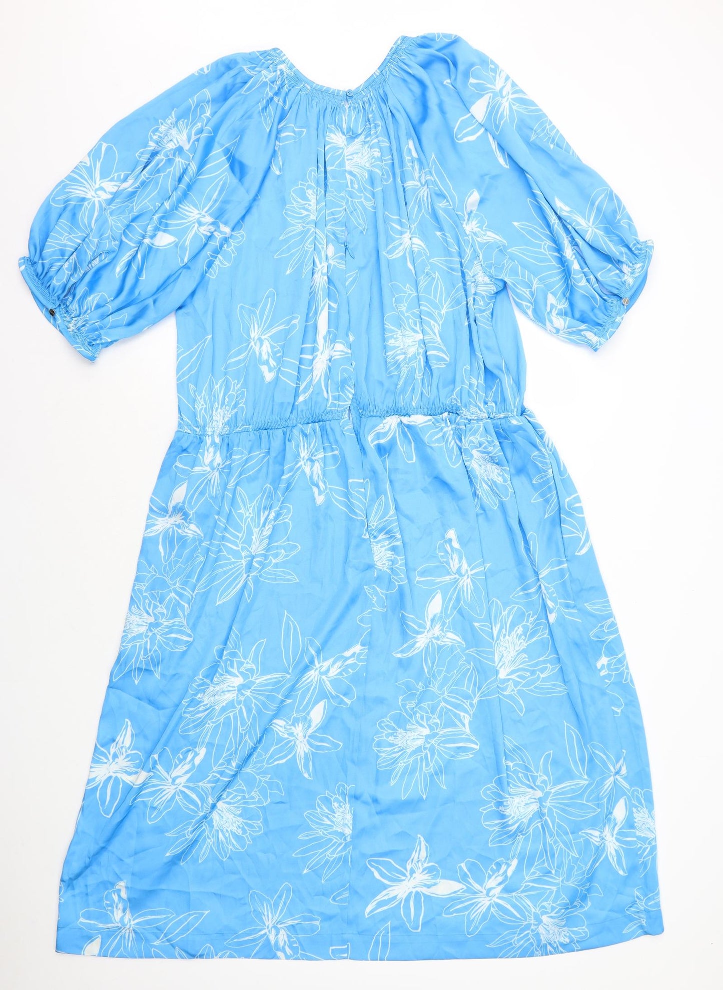 Autograph Womens Blue Floral Polyester Maxi Size 20 Round Neck Pullover