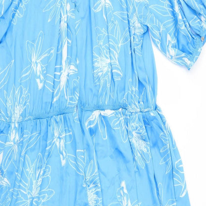 Autograph Womens Blue Floral Polyester Maxi Size 20 Round Neck Pullover