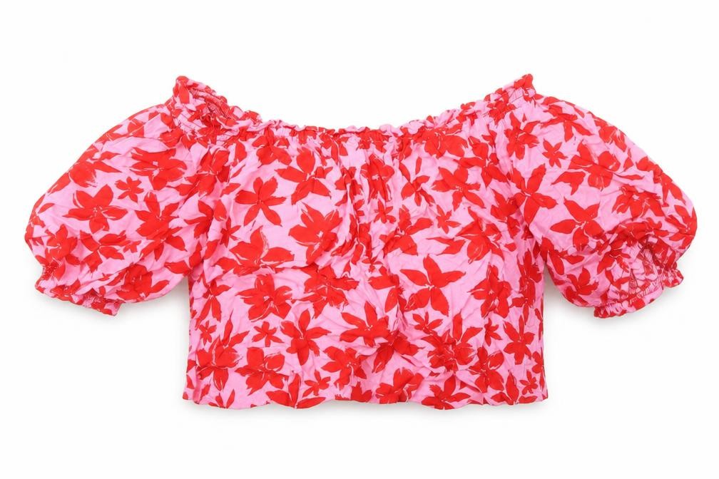 Womens UK Size 10 George Pink Cropped T-Shirt