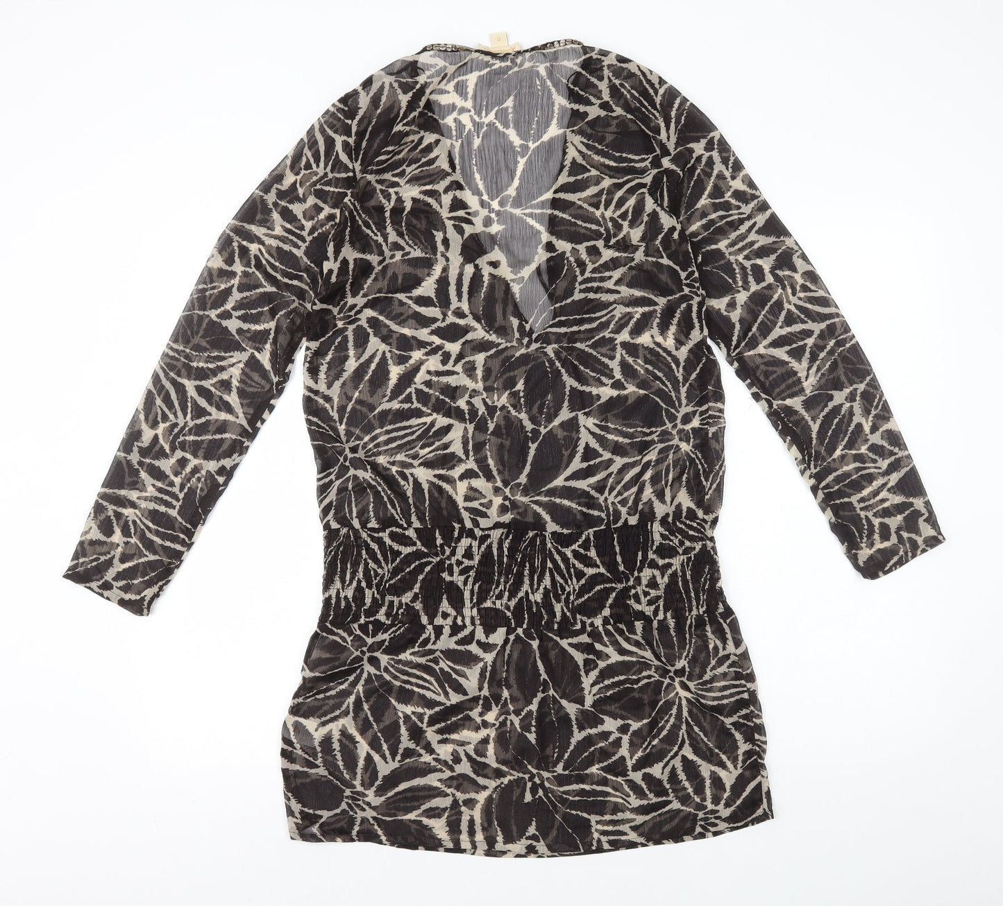 Accessorize Womens Brown Geometric Polyester Cover Up Size S