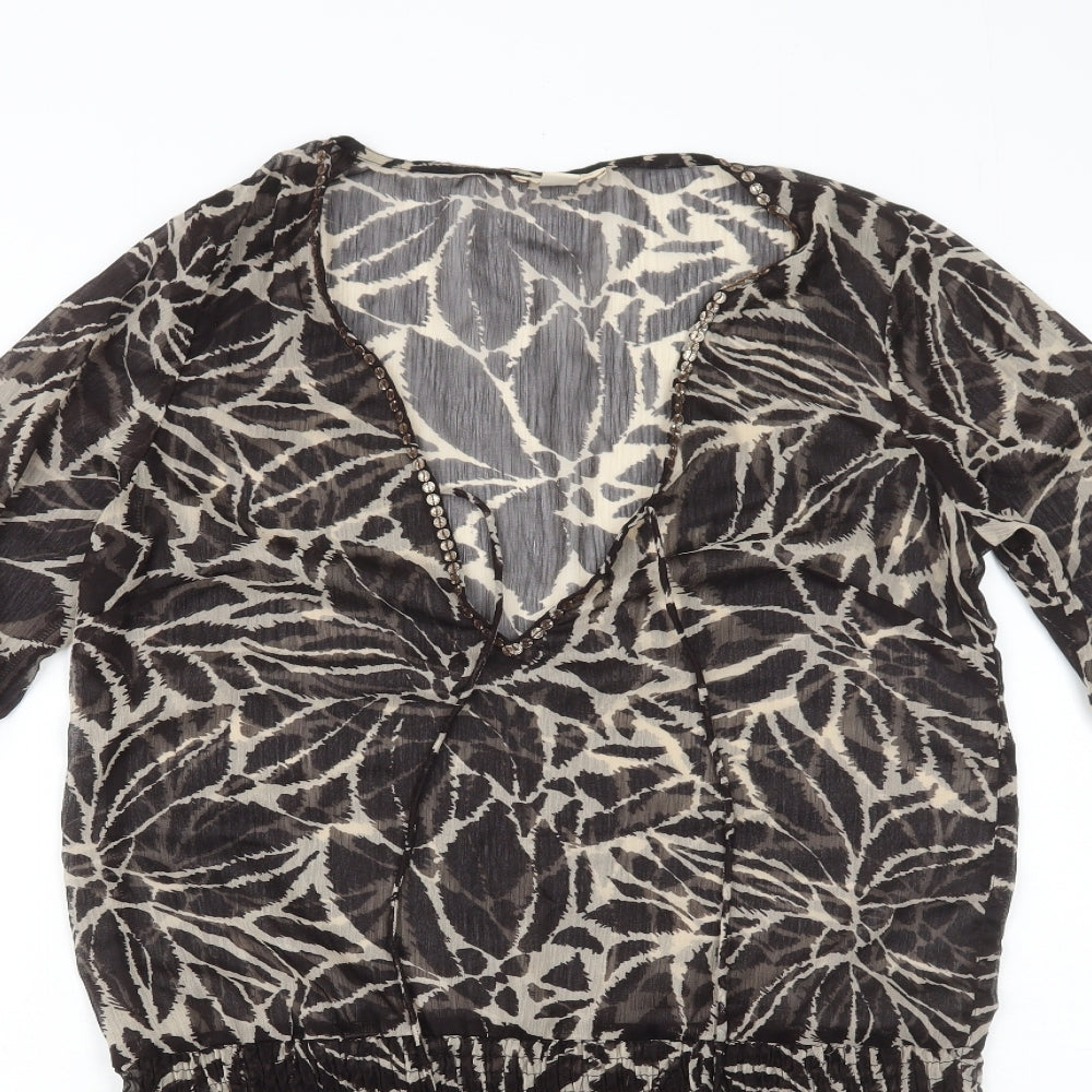 Accessorize Womens Brown Geometric Polyester Cover Up Size S