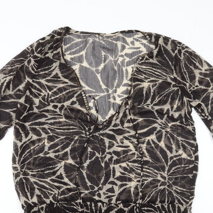 Accessorize Womens Brown Geometric Polyester Cover Up Size S