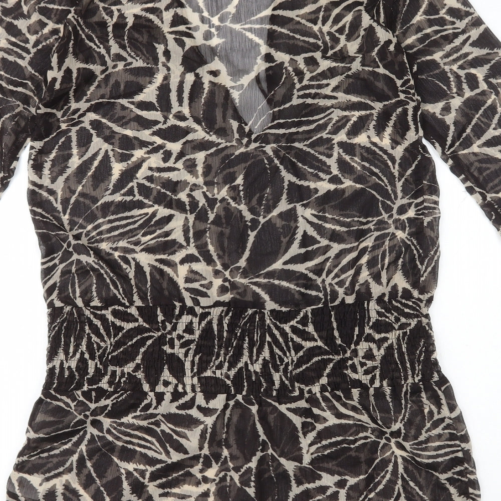 Accessorize Womens Brown Geometric Polyester Cover Up Size S