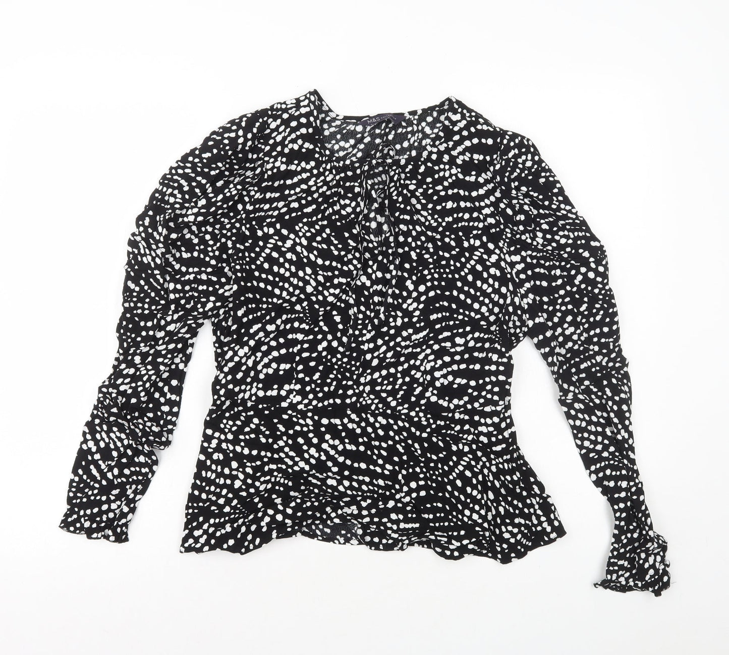 Womens UK Size 10 Marks and Spencer Black Basic Blouse