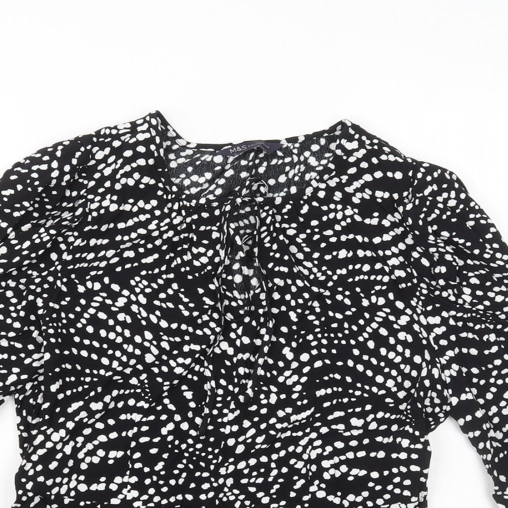 Womens UK Size 10 Marks and Spencer Black Basic Blouse