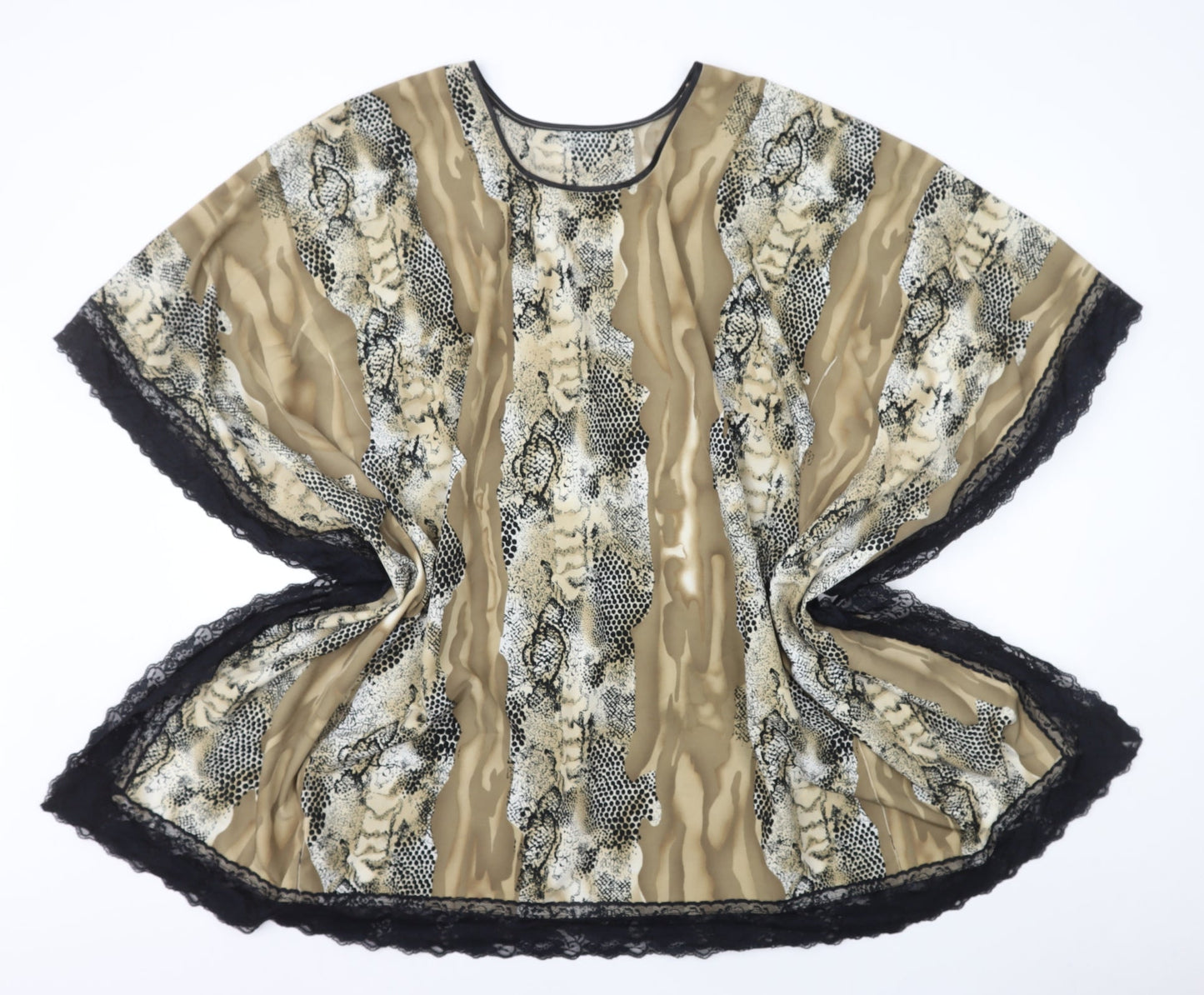 Womens UK Size One Size Preworn Multicoloured Kimono T-Shirt
