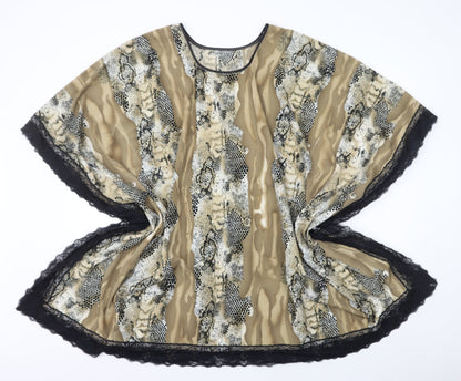 Womens UK Size One Size Preworn Multicoloured Kimono T-Shirt