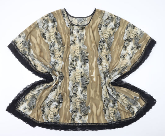 Womens UK Size One Size Preworn Multicoloured Kimono T-Shirt